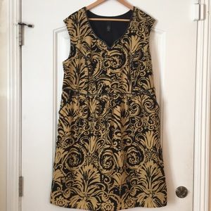 Lane Bryant gold and black patterned dress
